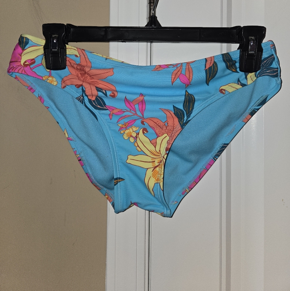 SO Floral Blue Bikini Bottoms sz Medium